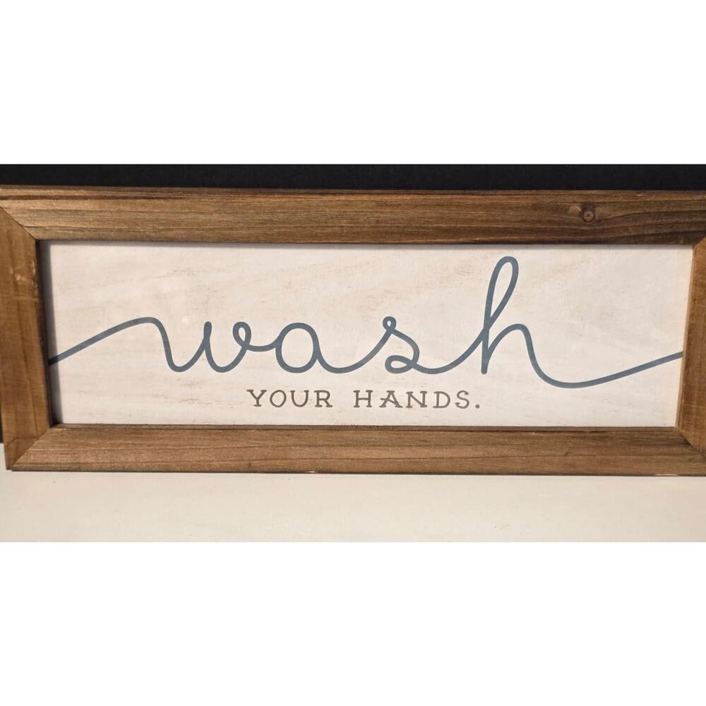 Decocrated Bathroom Wall Signs Wash, Brush, Comb Wood Medium Farmhouse - Picture 4 of 5